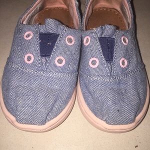 Chambray and Pink Toms